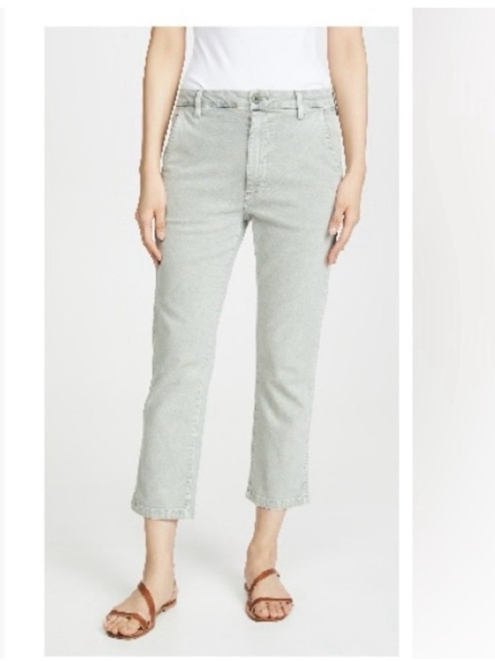 AMO Easy Relaxed Crop Straight Trouser in Surplus Acid Wash size 29